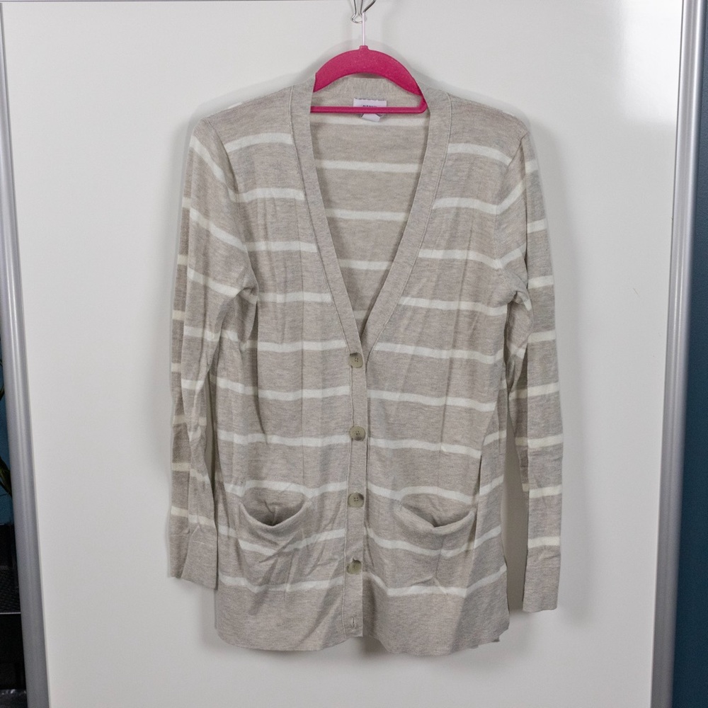 Striped Basic Neutral Old Navy Long Cardigan
